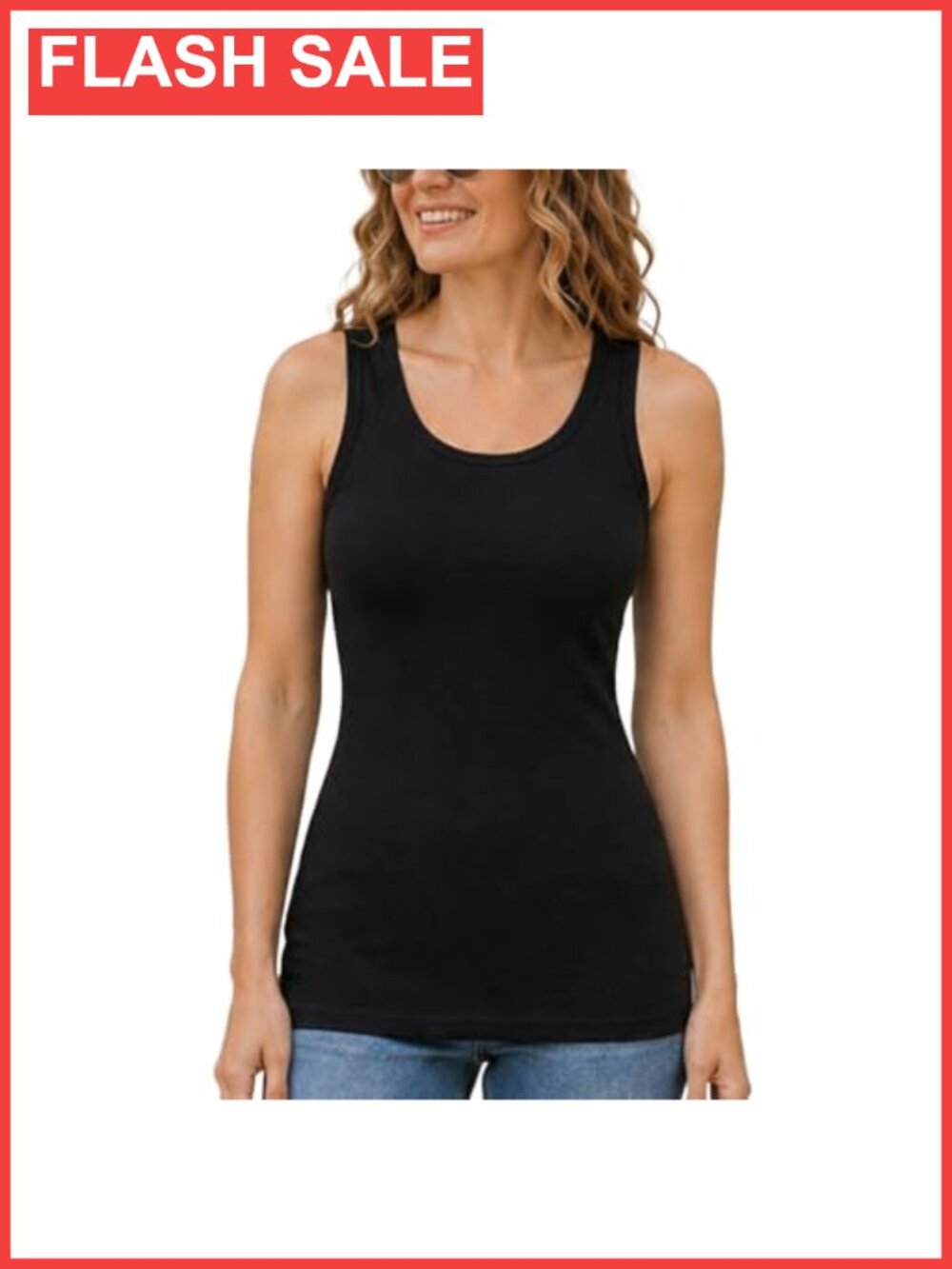 Women's Slim Fit Scoop Neck Sleeveless Cami Cotton Modal Tank Top